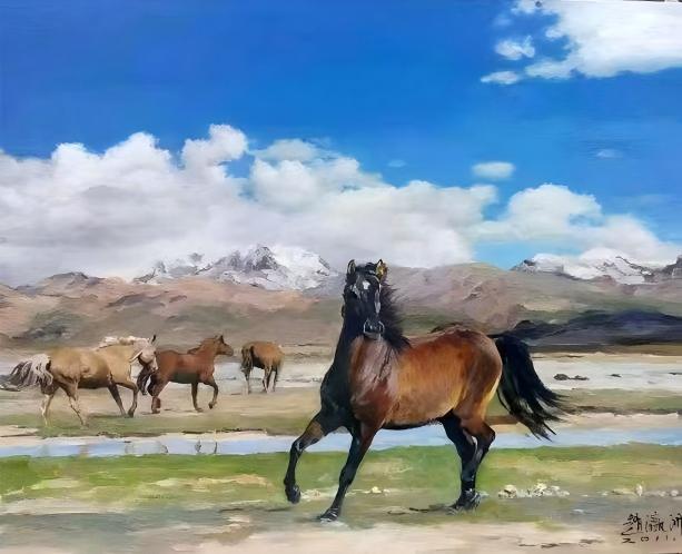 雪域风情系列·一马当先60x47cm2021年