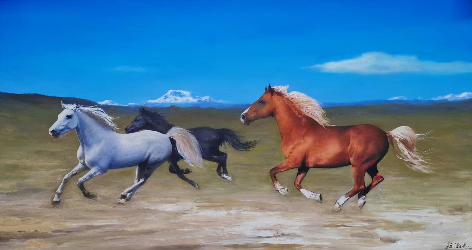 雪域风情系列·奋进136x74cm